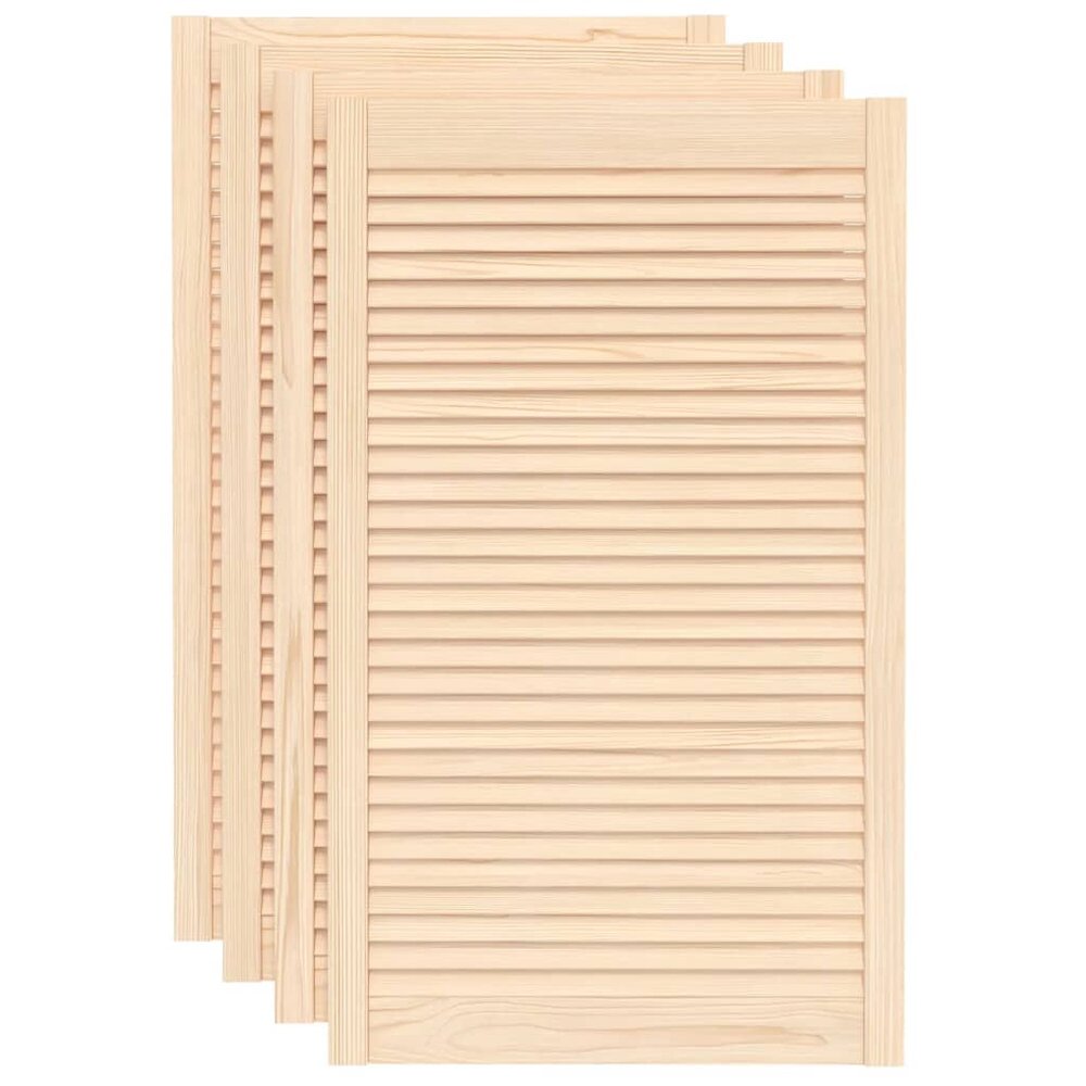 Kastdeuren met lamellen 4 st 99,3x59,4 cm massief grenenhout