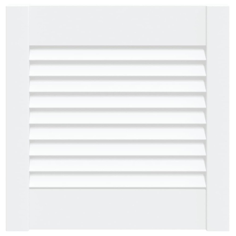 Kastdeur met lamellen 39,5x39,4 cm massief grenenhout wit