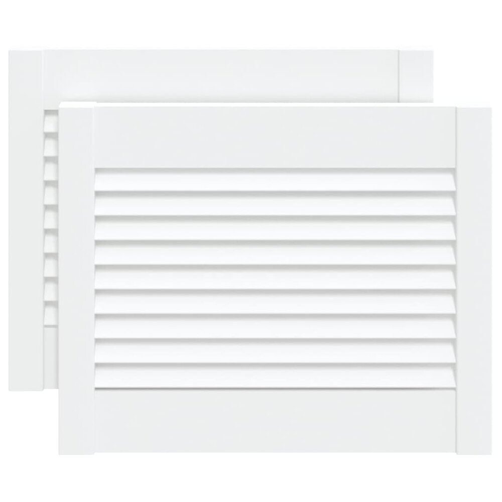 Kastdeuren met lamellen 2 st 39,5x49,4 cm grenenhout wit