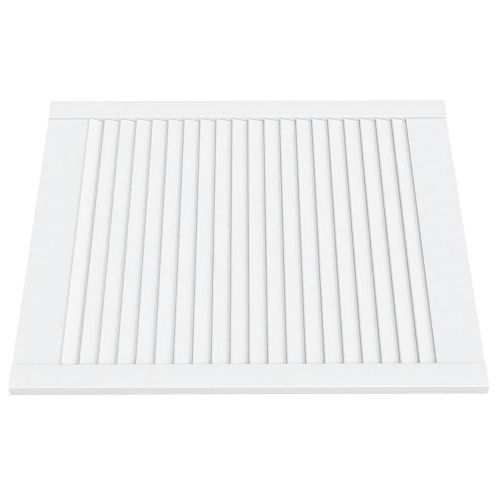 Kastdeuren met lamellen 2 st 69x59,4 cm massief grenenhout wit