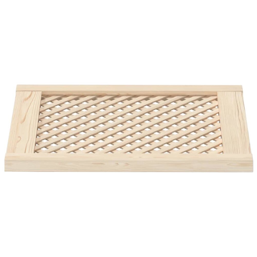 Kastdeuren met latwerk 2 st 49,5x61,5 cm massief grenenhout