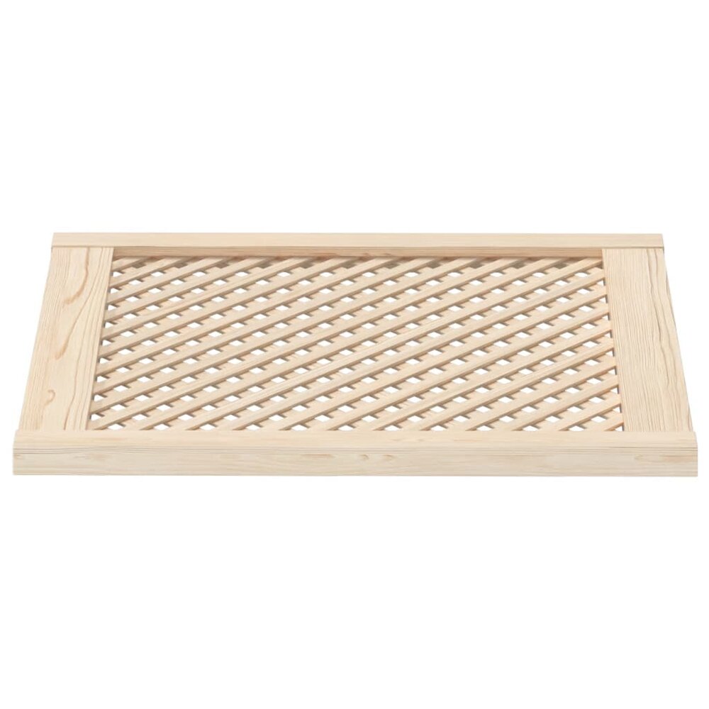 Kastdeuren met latwerk 2 st 59,5x69 cm massief grenenhout