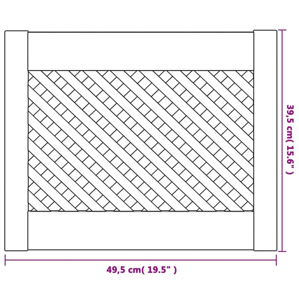 Kastdeuren met latwerk 2 st 49,5x39,5 cm massief grenenhout