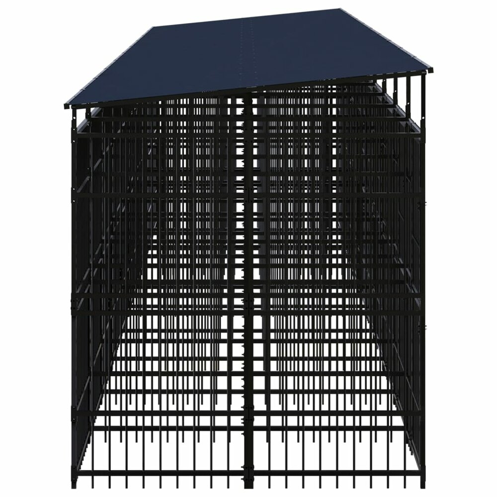 Hondenkennel met dak 18,43 m&sup2; staal