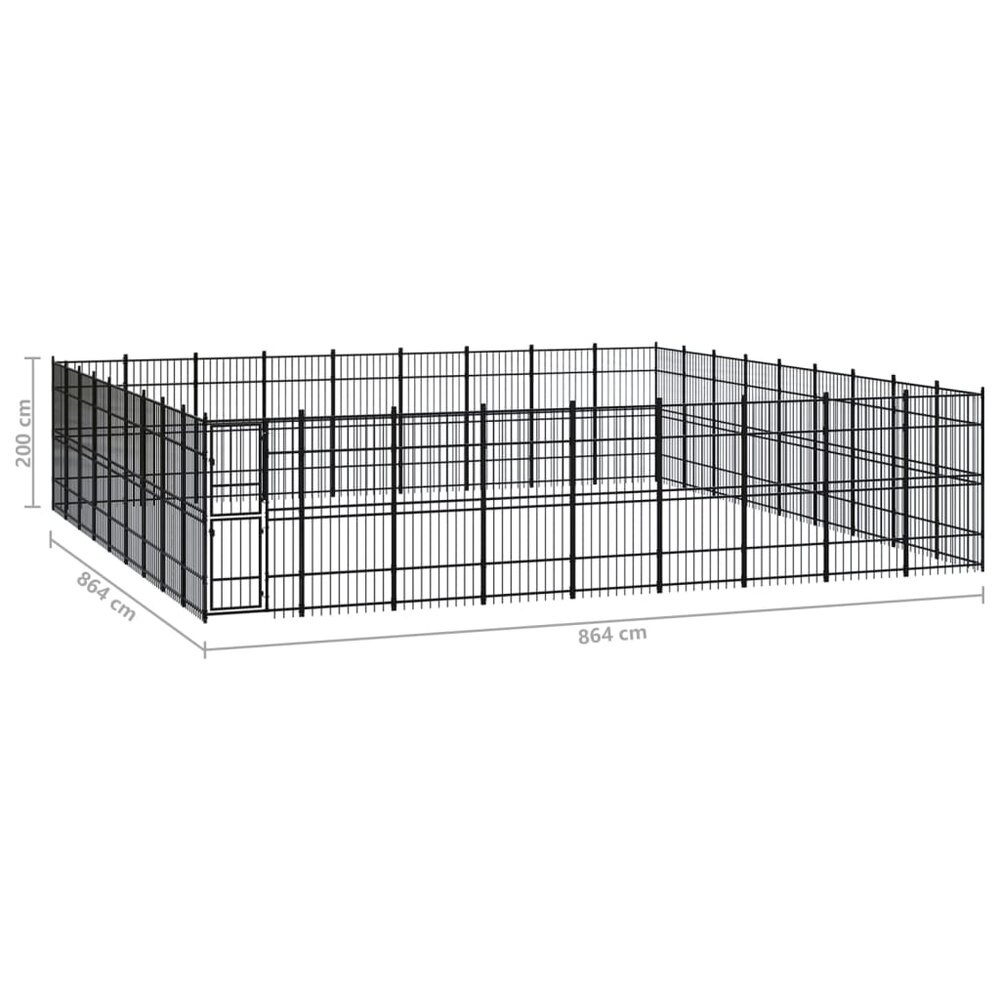 Hondenkennel 74,65 m&sup2; staal
