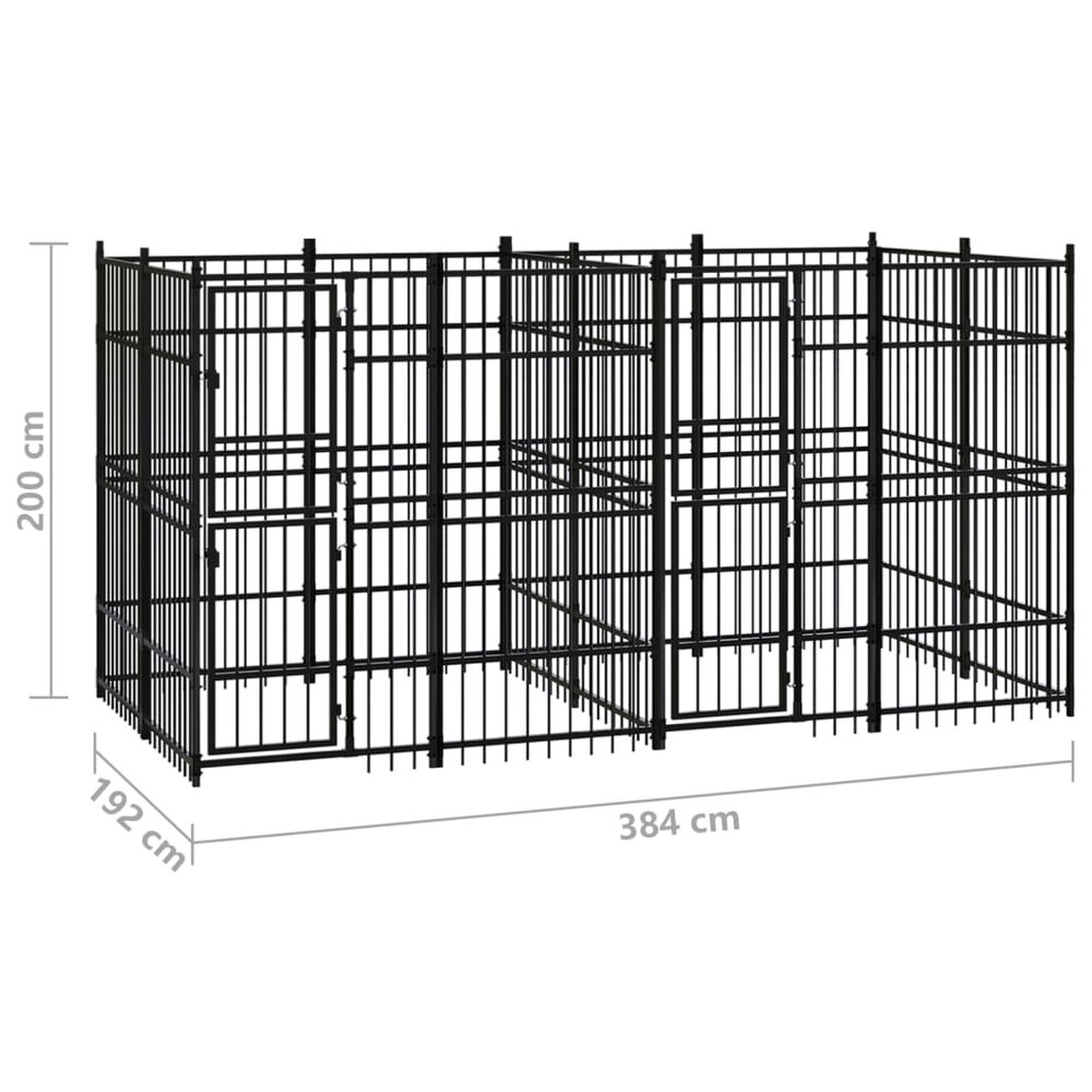 Hondenkennel 7,37 m&sup2; staal