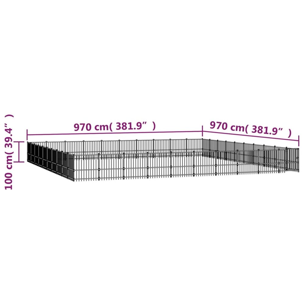 Hondenkenne 94,09 m&sup2; staal