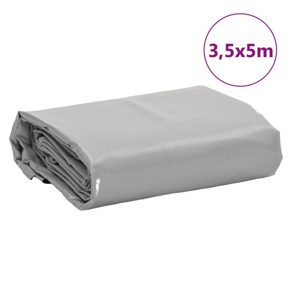 Dekzeil 650 g/m&sup2; 3,5x5 m grijs