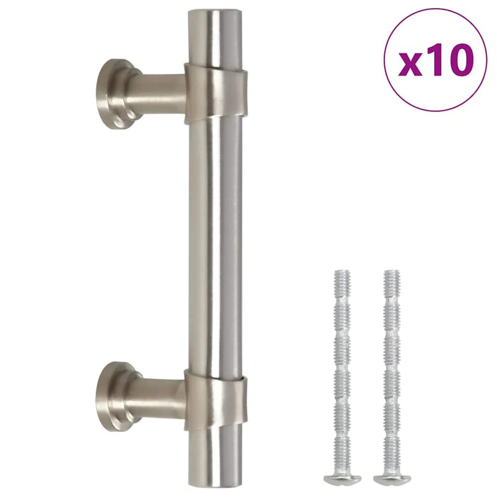 Handvatten 10 st 64 mm roestvrij staal zilverkleurig