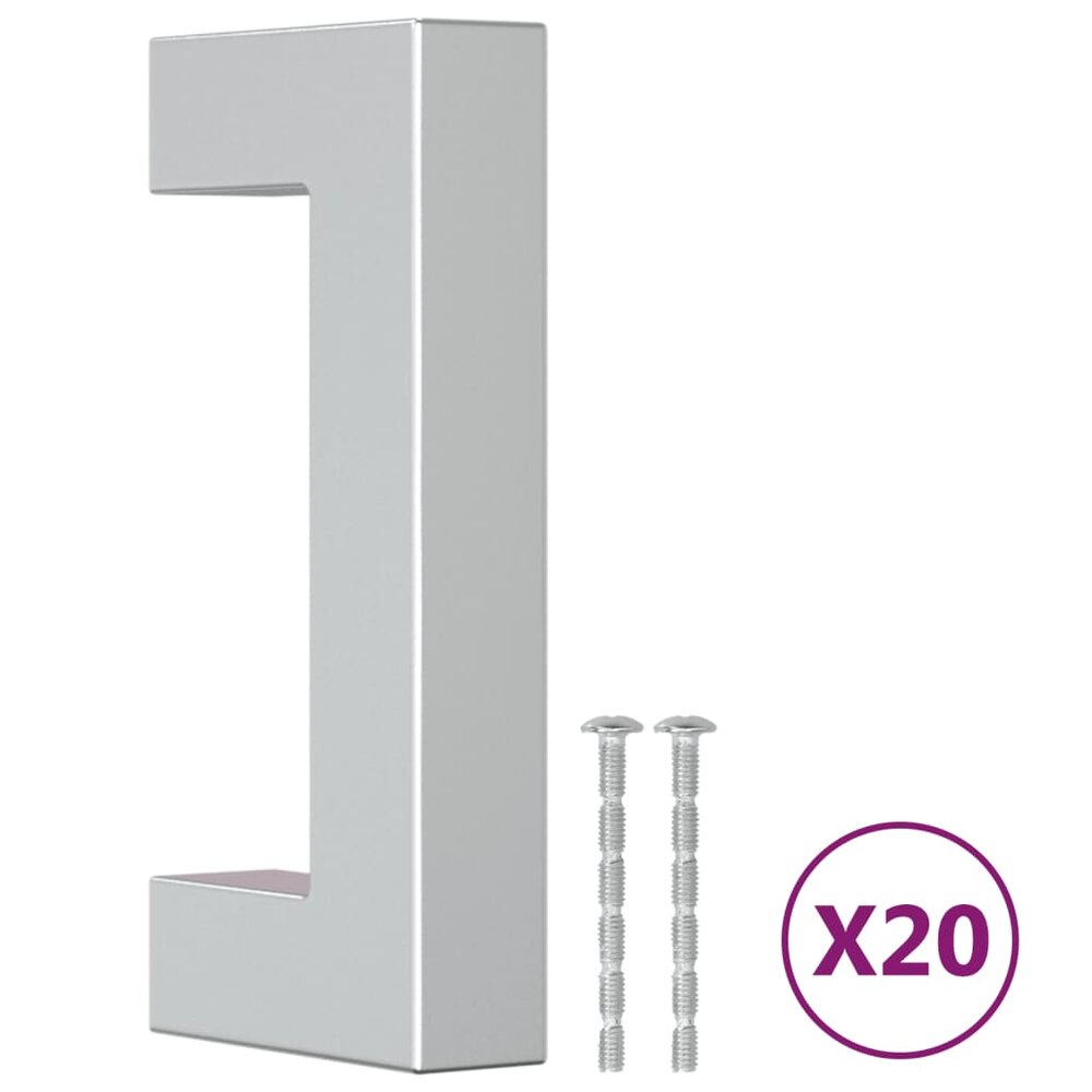 Handvatten 20 st 64 mm roestvrij staal zilverkleurig