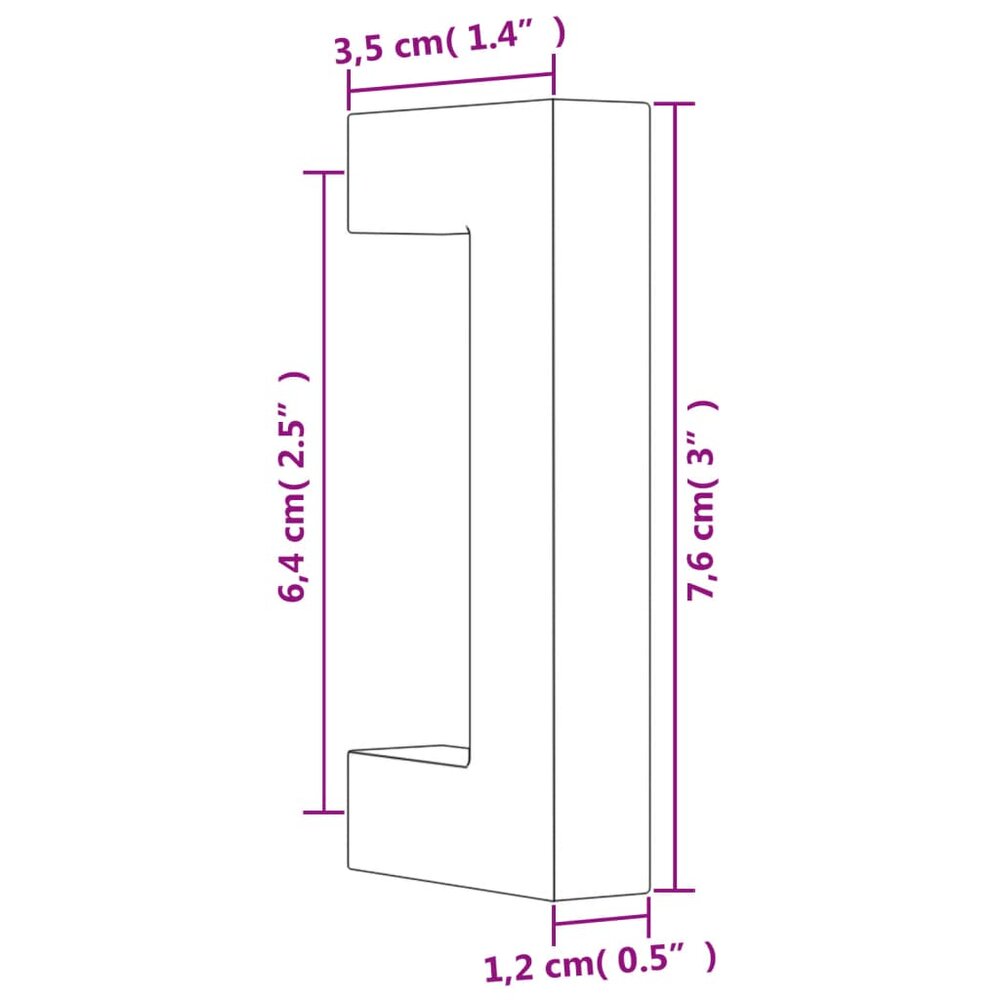 Handvatten 20 st 64 mm roestvrij staal zilverkleurig