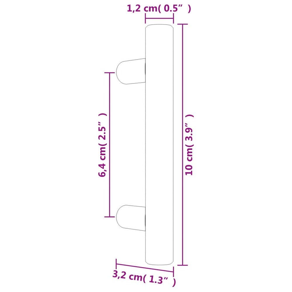 Handvatten 20 st 64 mm roestvrij staal bronskleurig