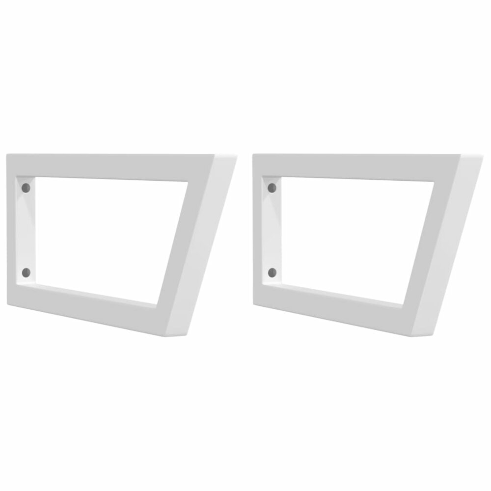 Wandbeugels voor wasbak 2 st trapezium staal wit