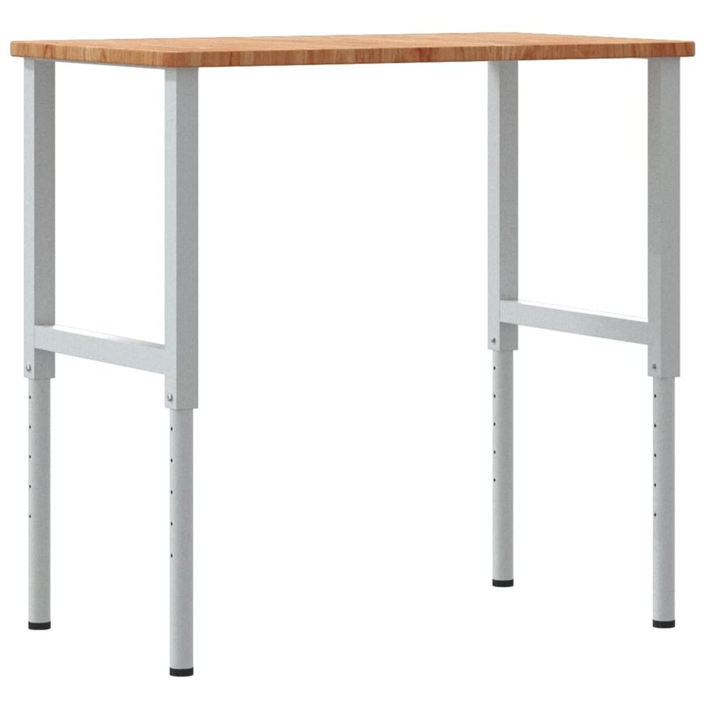 Werkbank rechthoek 100x60x(71,5-98) cm eikenhout lichtbruin
