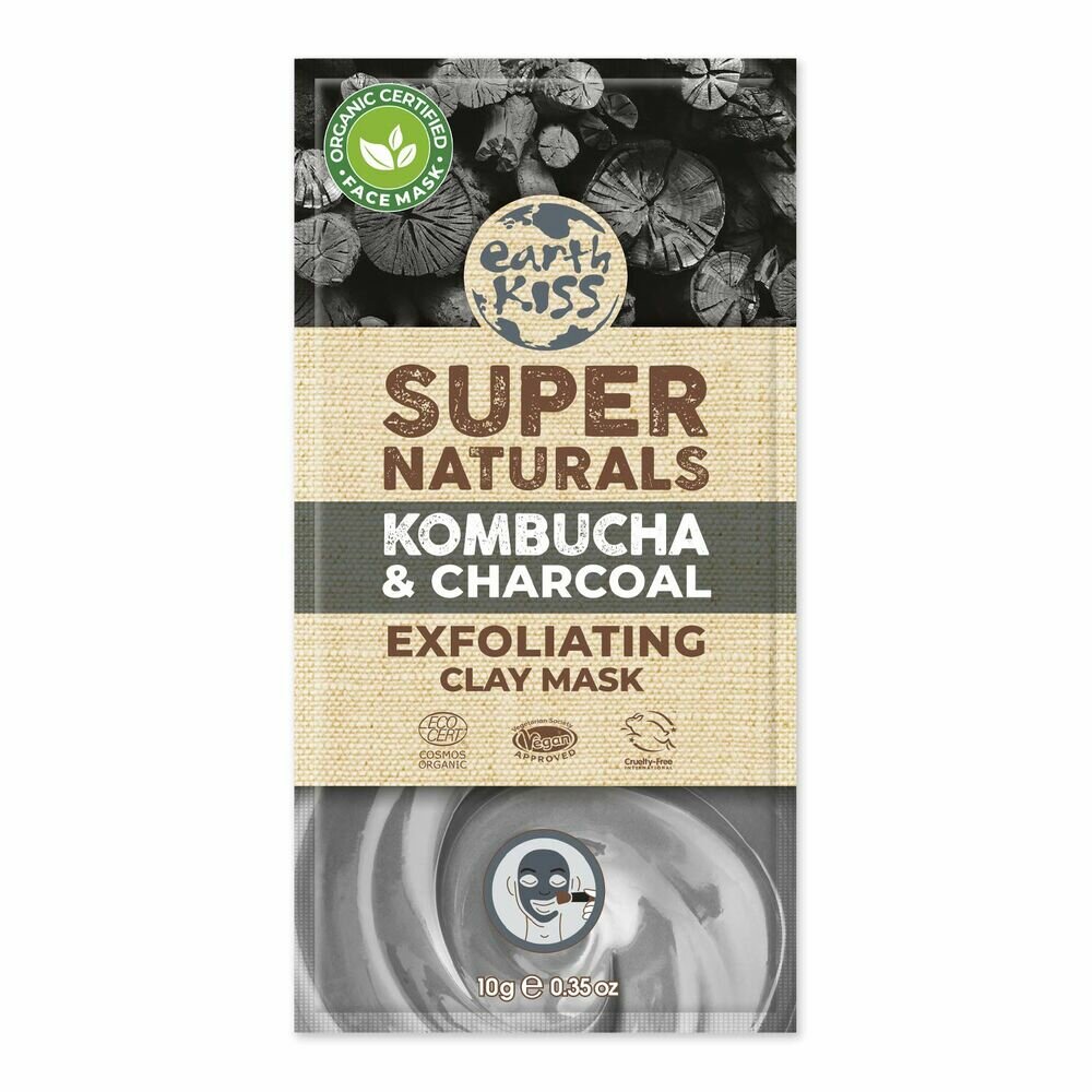 Exfoli&euml;rende Masker Earth Kiss Super Naturals Antraciet Klei (10 Ml)