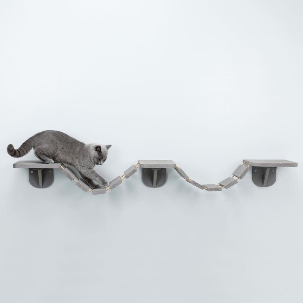 Kattenladder wandmontage 150x30 cm taupe