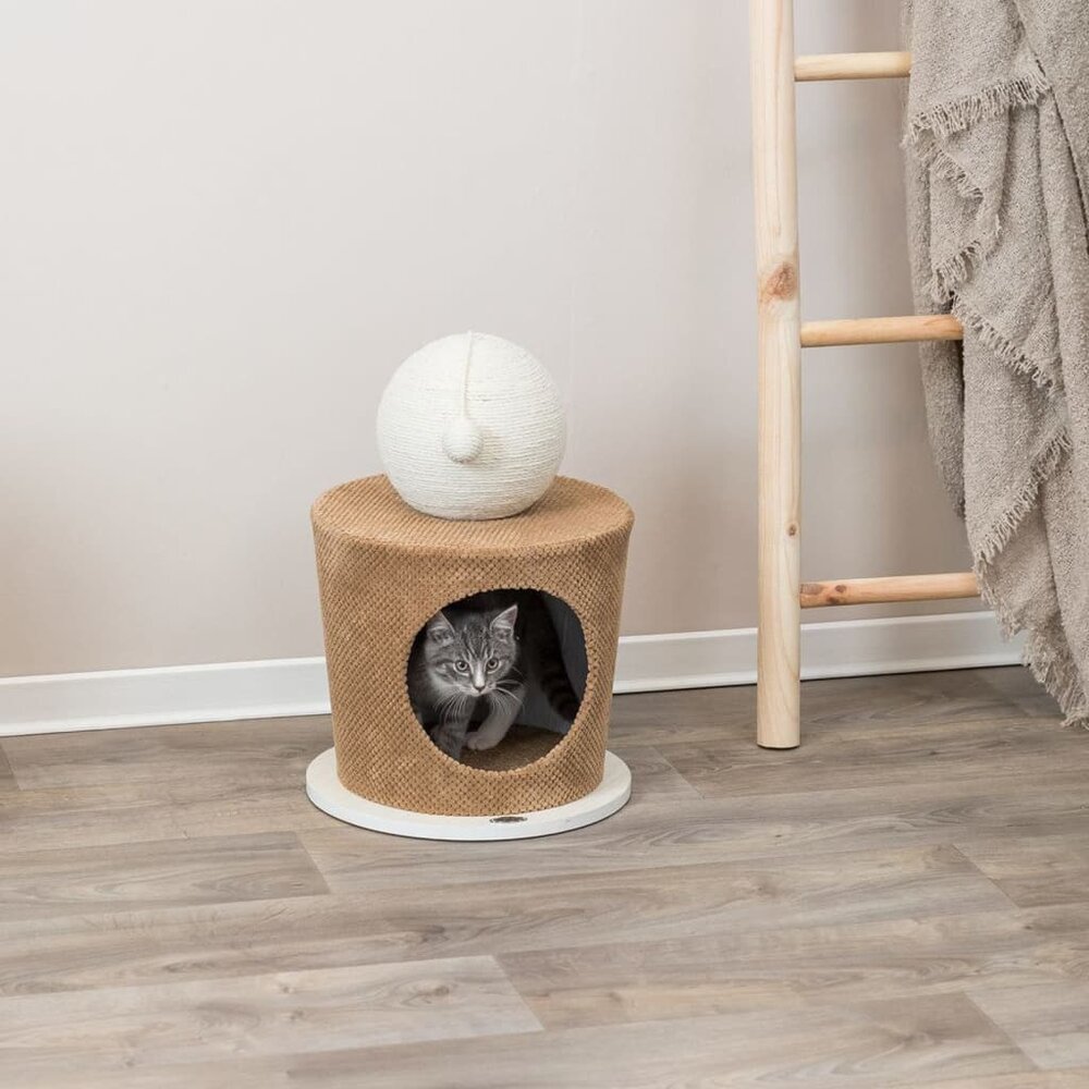 Kattengrot met krabbal 36x50 cm taupe