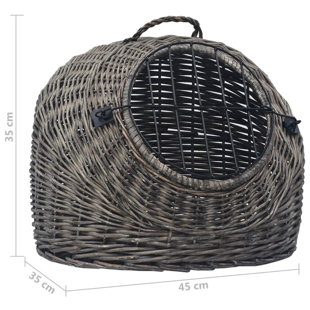 Kattendrager 45x35x35 cm natuurlijk wilgenhout grijs