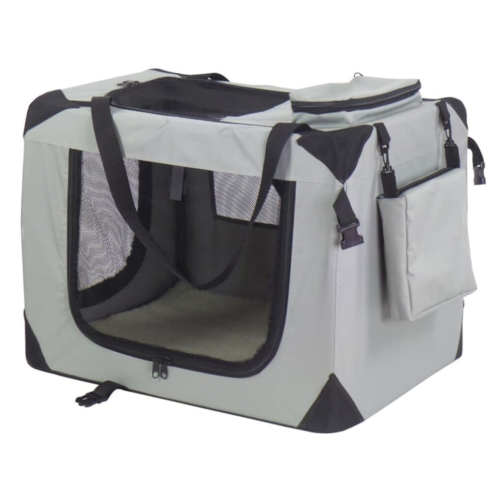 Honden reismand nylon 70x52x50 cm grijs 11072
