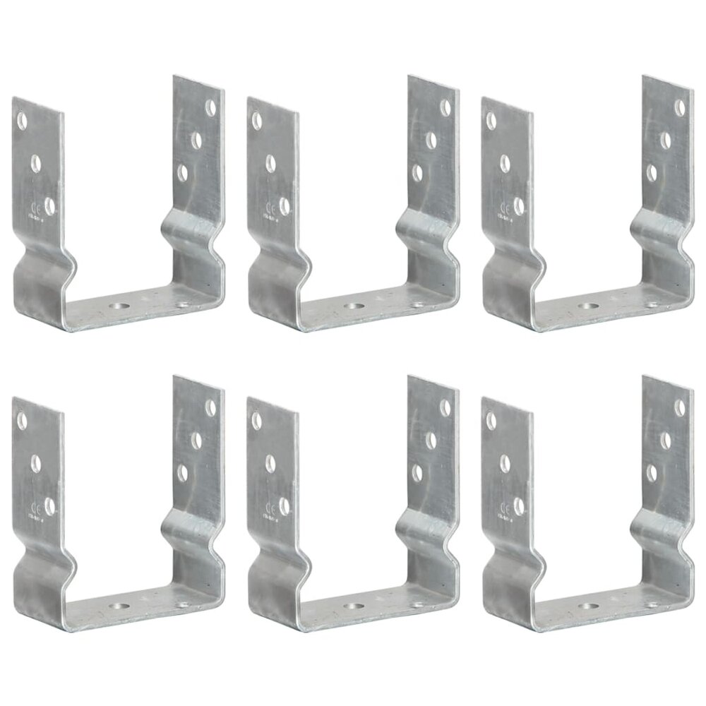 Grondankers 6 st 12x6x15 cm gegalvaniseerd staal zilverkleurig