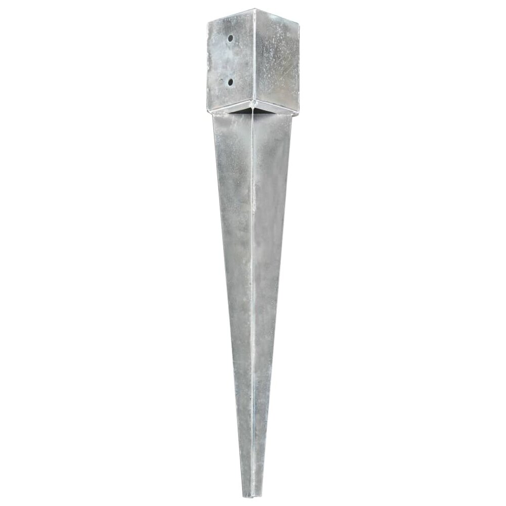 Grondpinnen 6 st 10x10x76 cm gegalvaniseerd staal zilverkleurig