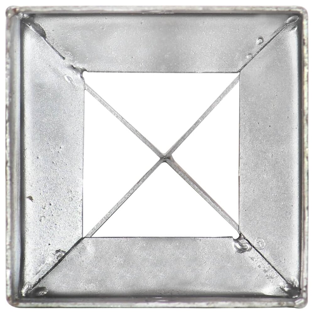 Grondpinnen 6 st 10x10x76 cm gegalvaniseerd staal zilverkleurig