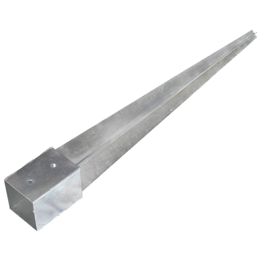 Grondpinnen 6 st 10x10x91 cm gegalvaniseerd staal zilverkleurig