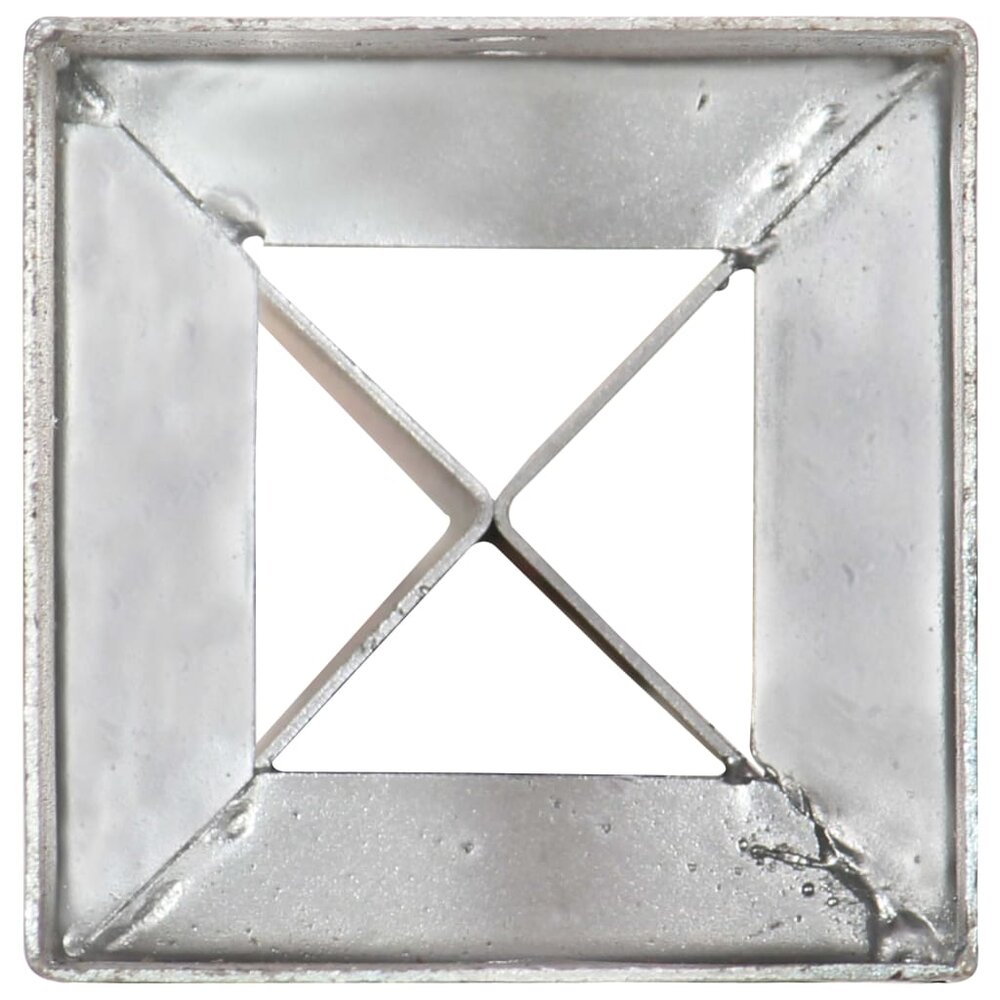 Grondpinnen 6 st 10x10x91 cm gegalvaniseerd staal zilverkleurig