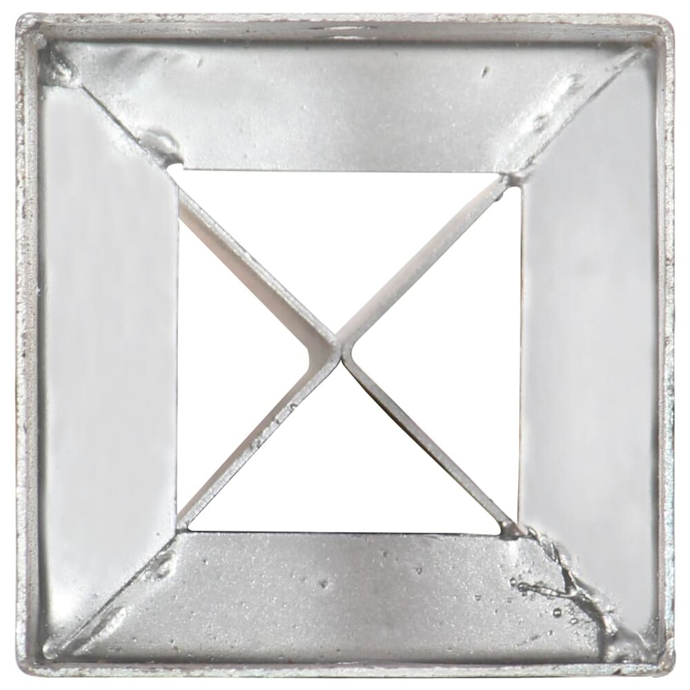 Grondpinnen 6 st 12x12x89 cm gegalvaniseerd staal zilverkleurig