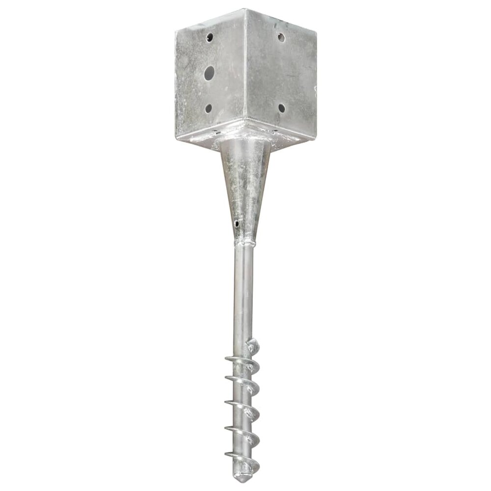 Grondpinnen 2 st 12x12x56 cm gegalvaniseerd staal zilverkleurig