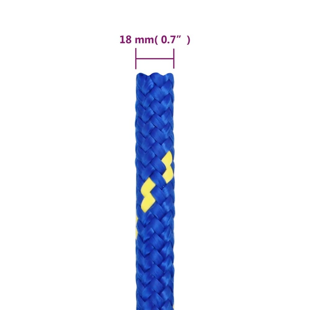 Boottouw 18 mm 100 m polypropeen blauw
