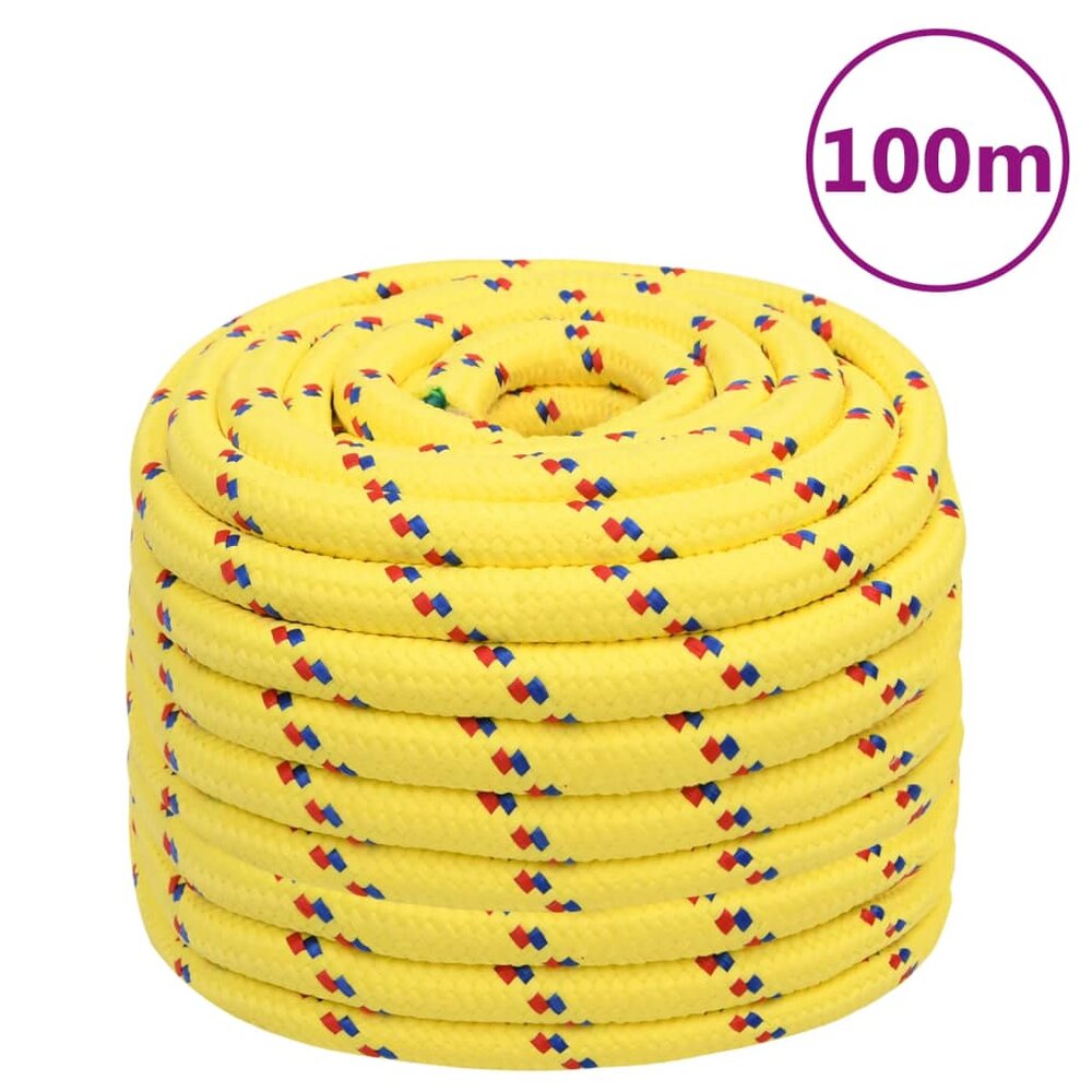 Boottouw 20 mm 100 m polypropyleen geel