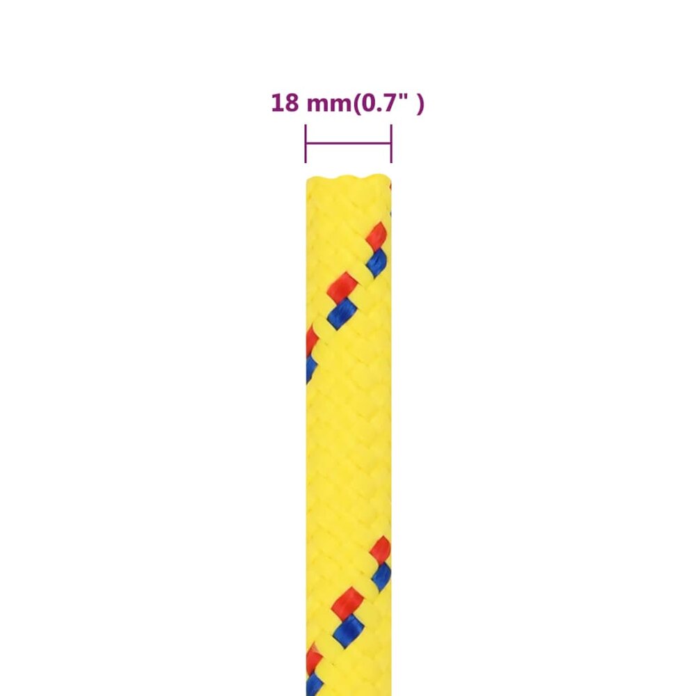 Boottouw 18 mm 50 m polypropyleen geel