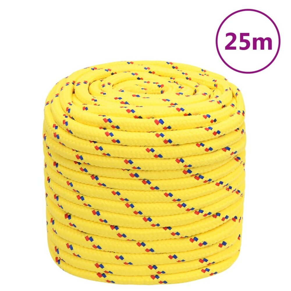 Boottouw 16 mm 25 m polypropyleen geel