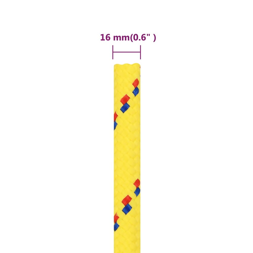 Boottouw 16 mm 25 m polypropyleen geel