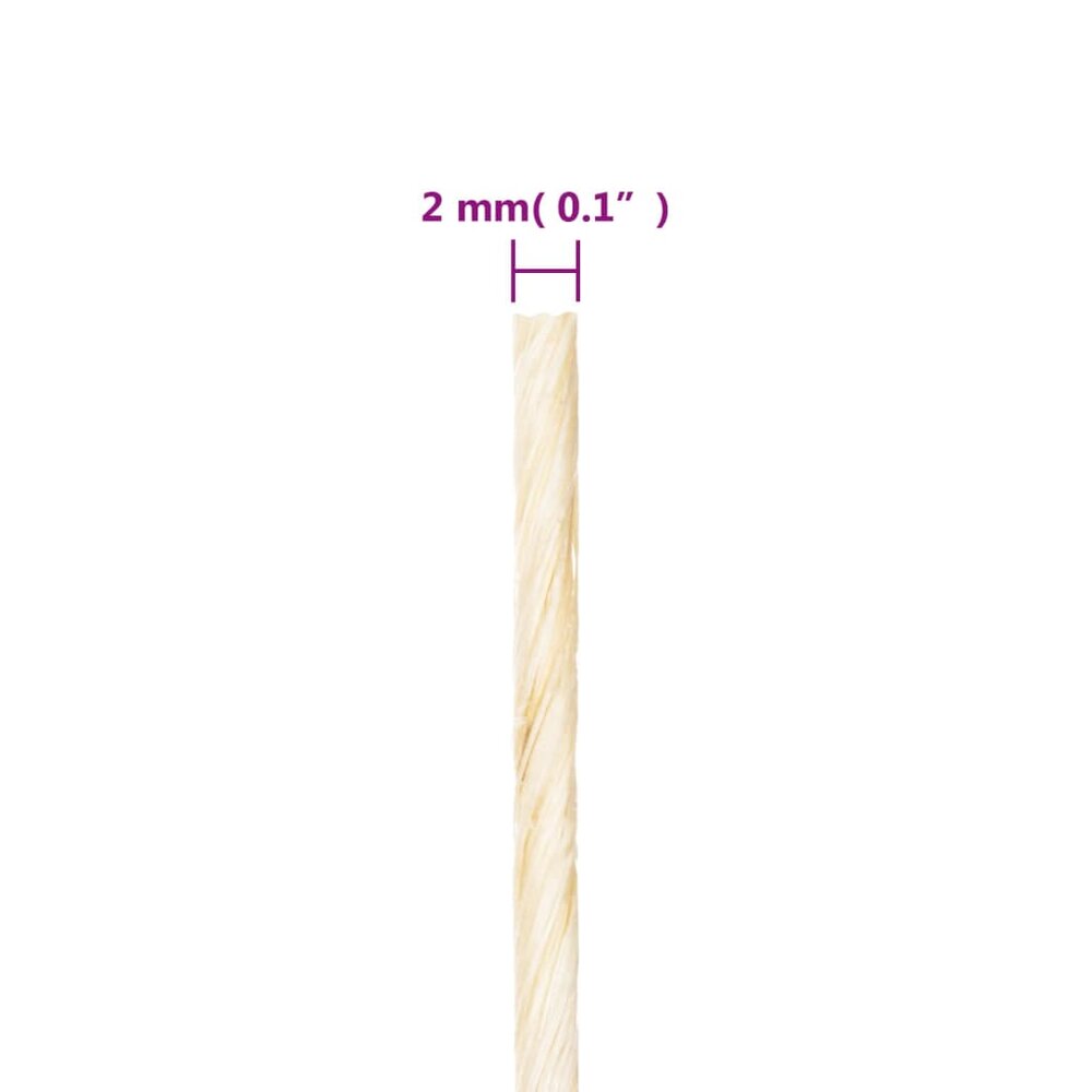 Touw 2 mm 300 m 100% sisal