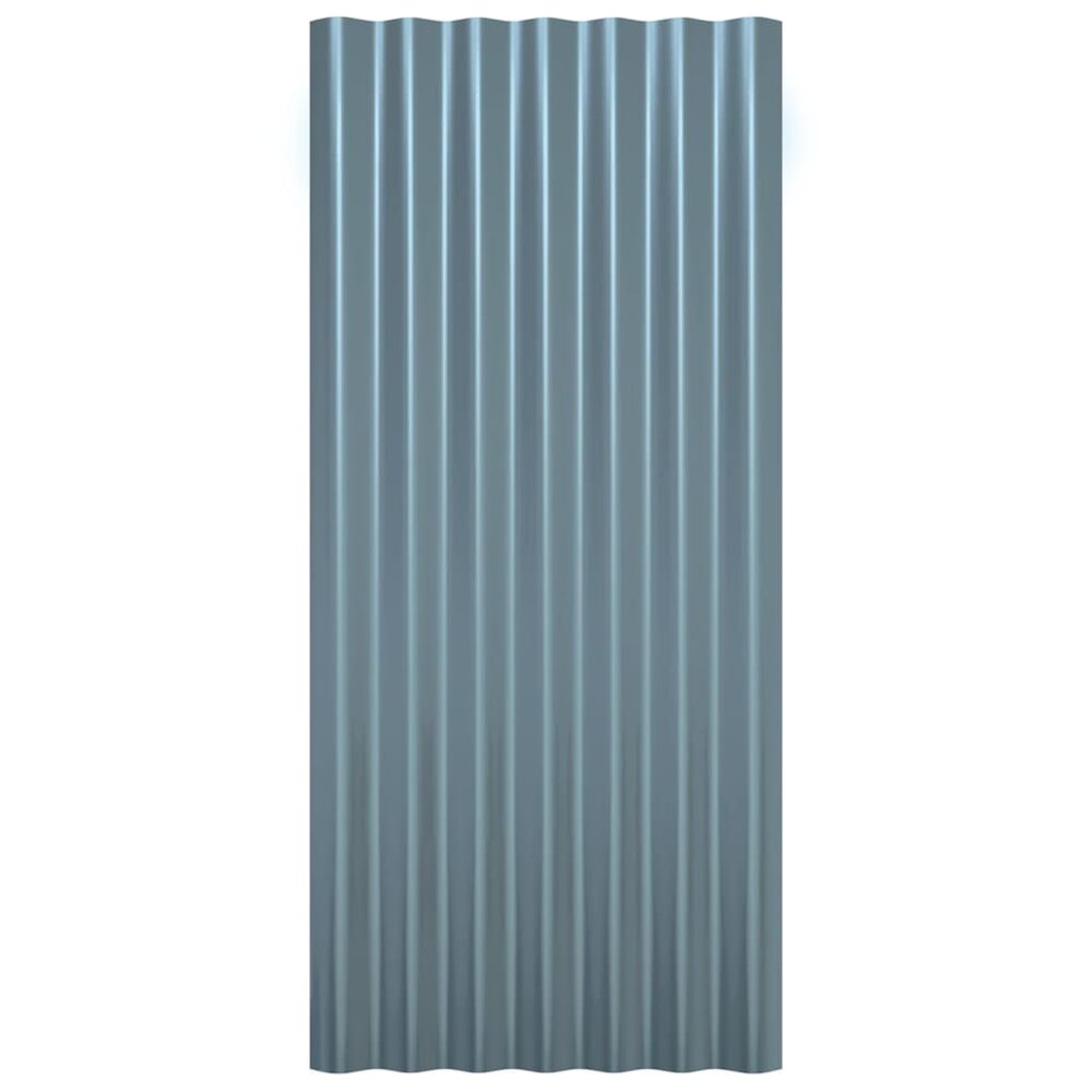 Dakpanelen 12 st 80x36 cm gepoedercoat staal grijs