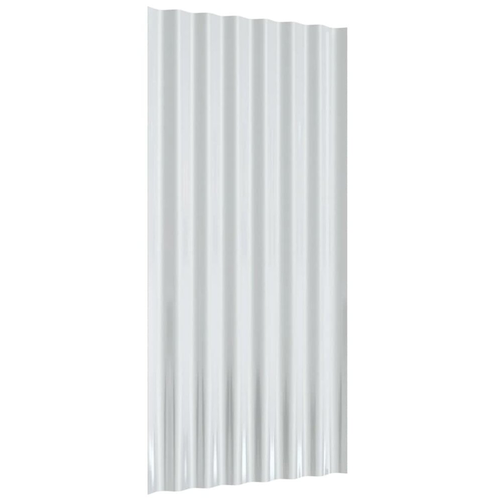 Dakpanelen 12 st 80x36 cm gepoedercoat staal grijs
