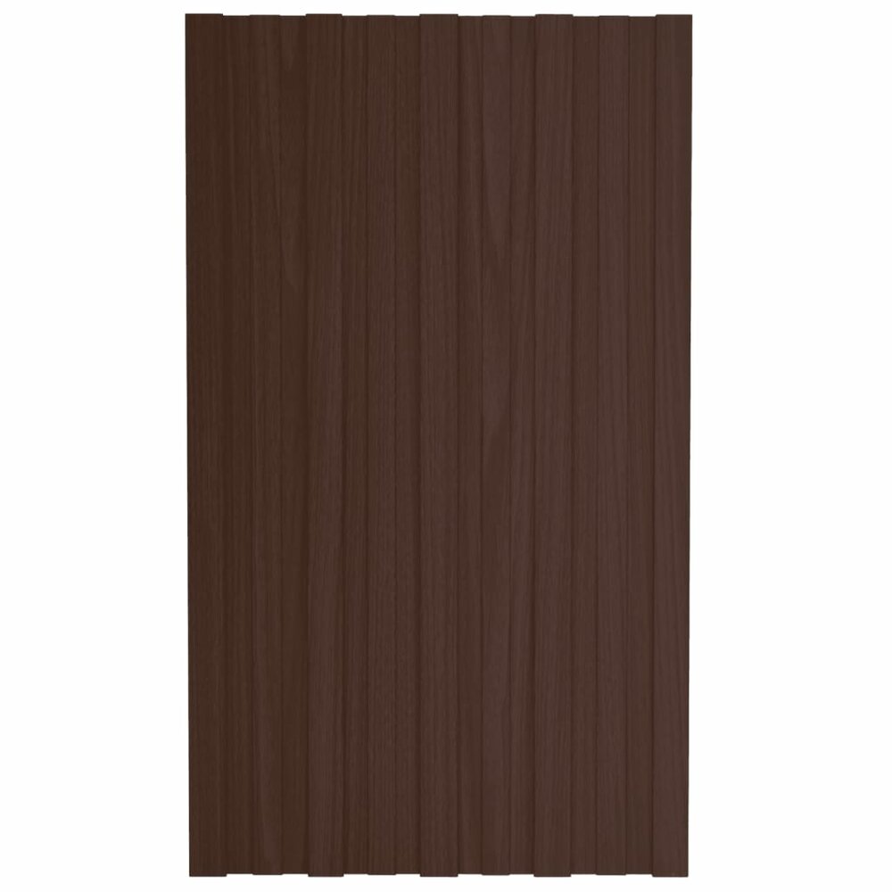 Dakpanelen 12 st 80x45 cm gegalvaniseerd staal bruin