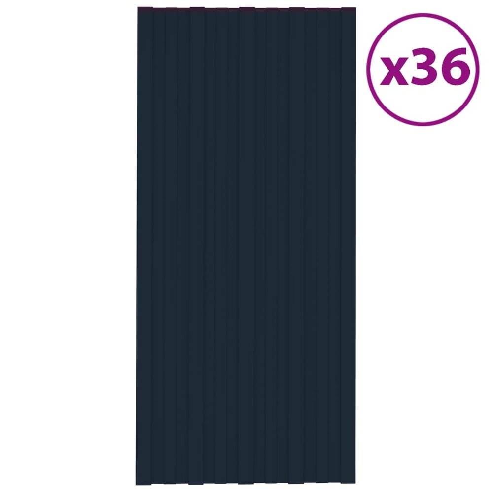 Dakpanelen 36 st 100x45 cm gegalvaniseerd staal antraciet