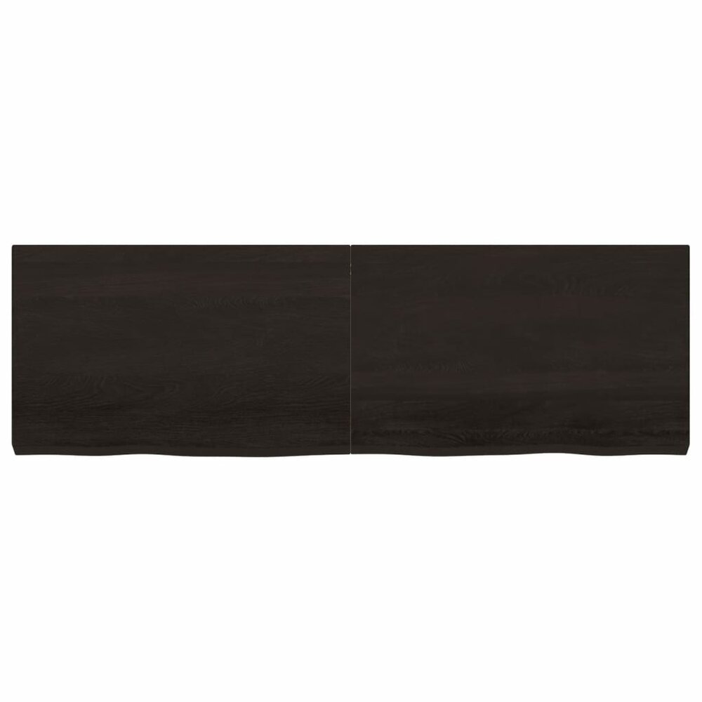 Wastafelblad 160x50x(2-6) cm behandeld massief hout donkerbruin