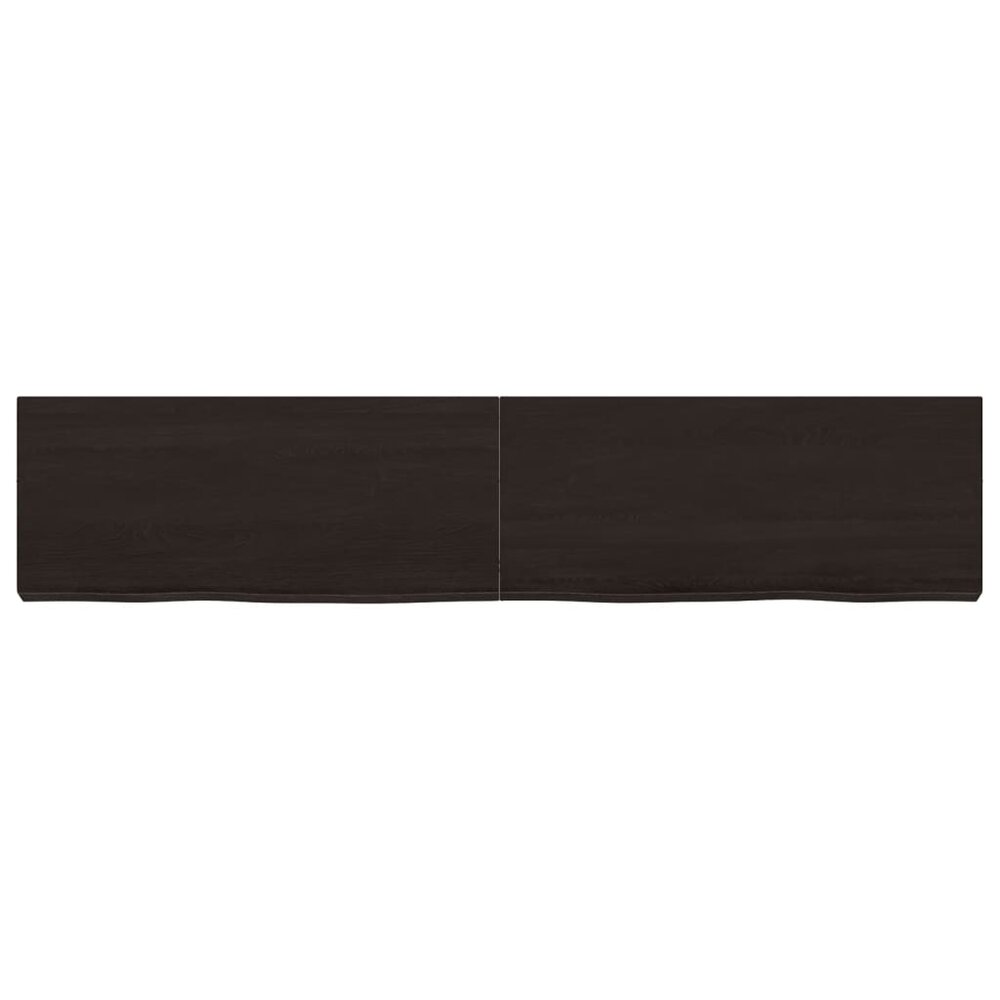 Wastafelblad 140x30x(2-6) cm behandeld massief hout donkerbruin