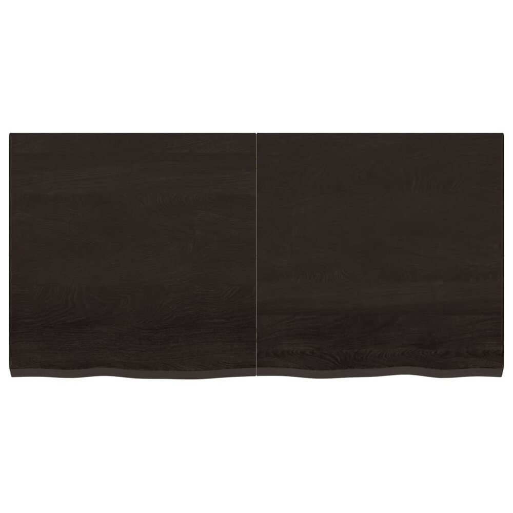 Wastafelblad 120x60x(2-4) cm behandeld massief hout donkerbruin