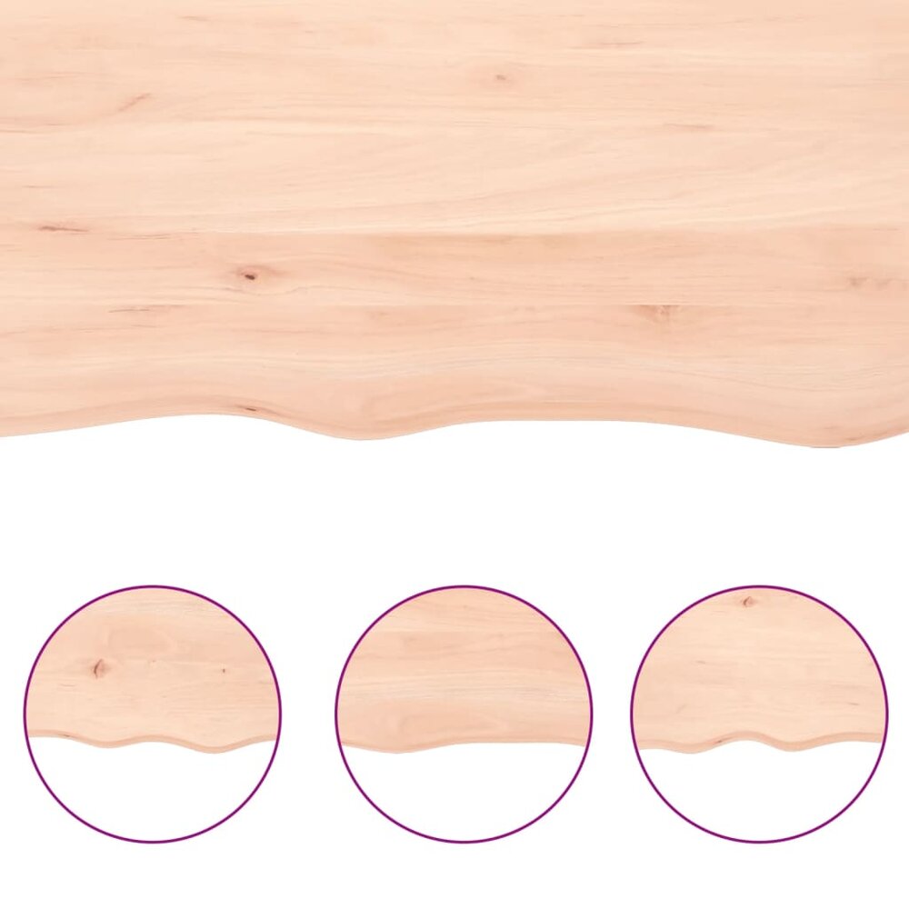 Wastafelblad 140x60x(2-4) cm onbehandeld massief hout