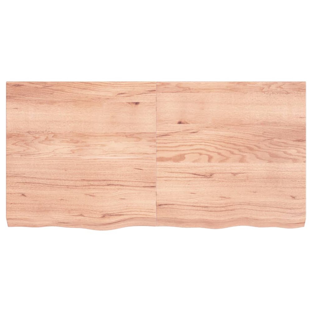 Wastafelblad 120x60x(2-6) cm behandeld massief hout lichtbruin