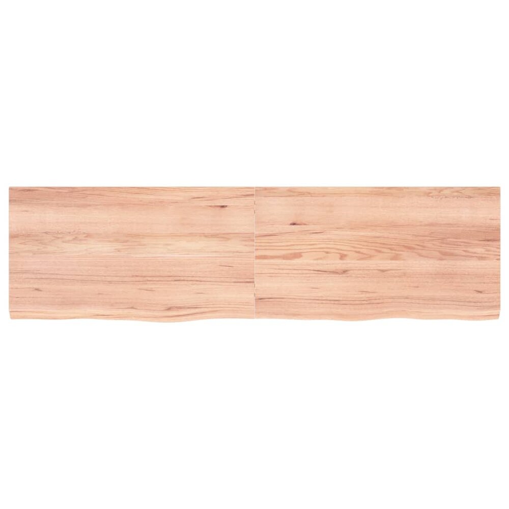 Wastafelblad 180x50x(2-4) cm behandeld massief hout lichtbruin