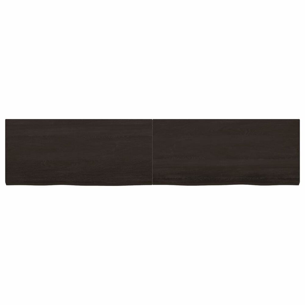 Wastafelblad 220x50x(2-4) cm behandeld massief hout donkerbruin