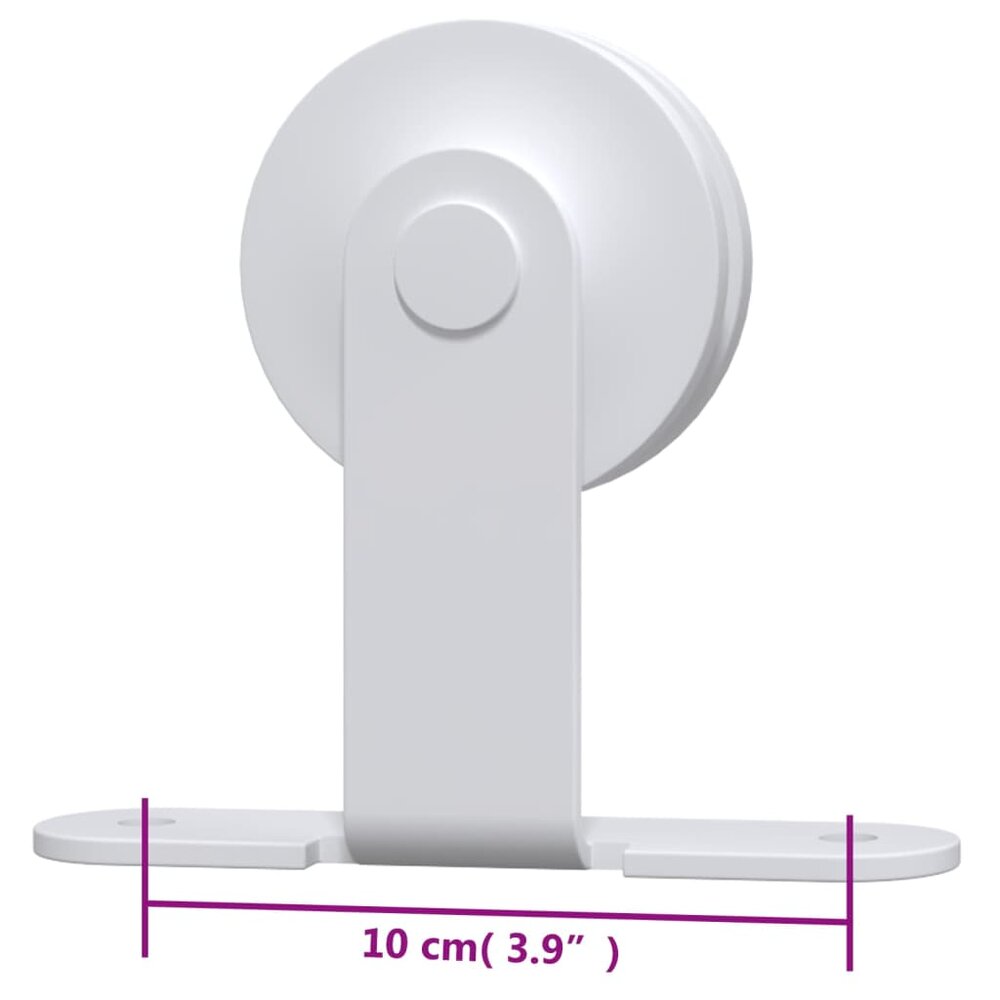 Beslagset voor schuifdeur 200 cm staal wit
