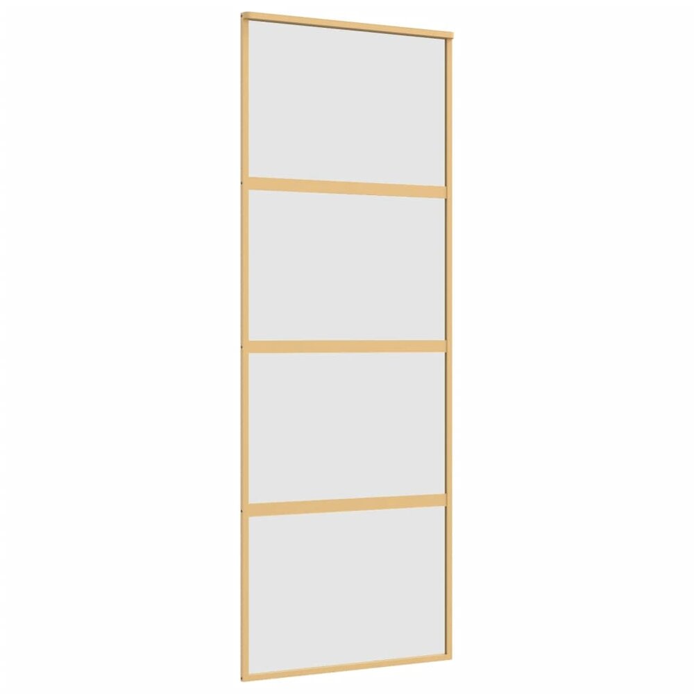 Schuifdeur 76x205 cm mat ESG-glas en aluminium goudkleurig