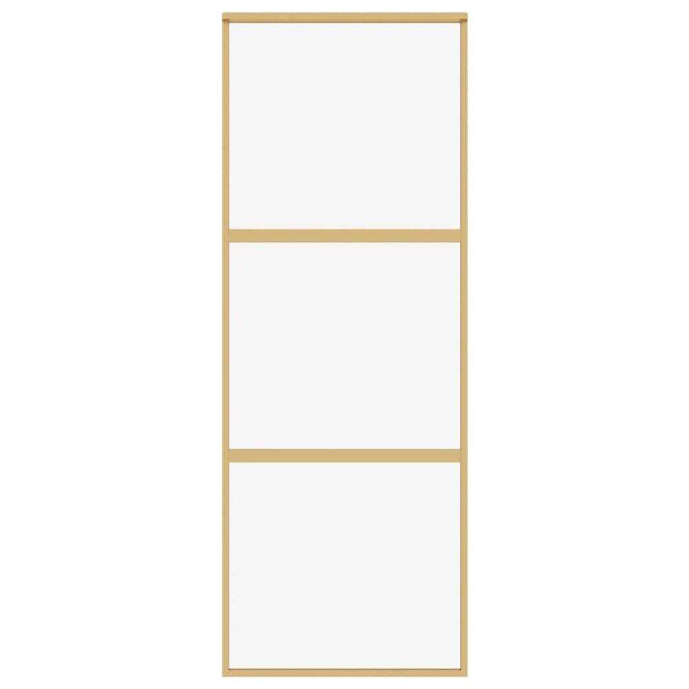 Schuifdeur 76x205 cm helder ESG-glas en aluminium goudkleurig